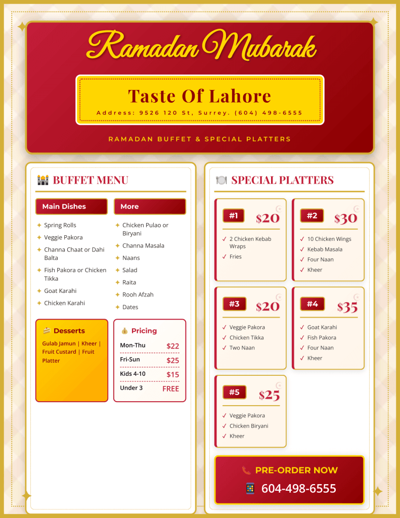 Taste of Lahore Ramadan Specials